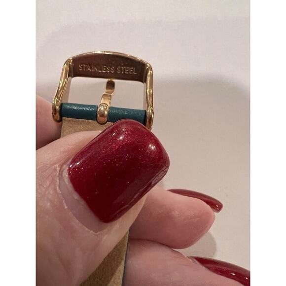 Fossil Adalyn Three Hand Date Ladies Watch Teal Leather Band Rose Gold Dial - Picture 6 of 7